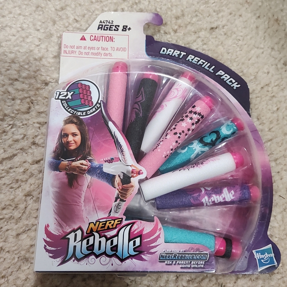 Nerf Rebelle 12-Pack Dart Refill - A4742 - Pink, Purple, Blue - 2013 - New